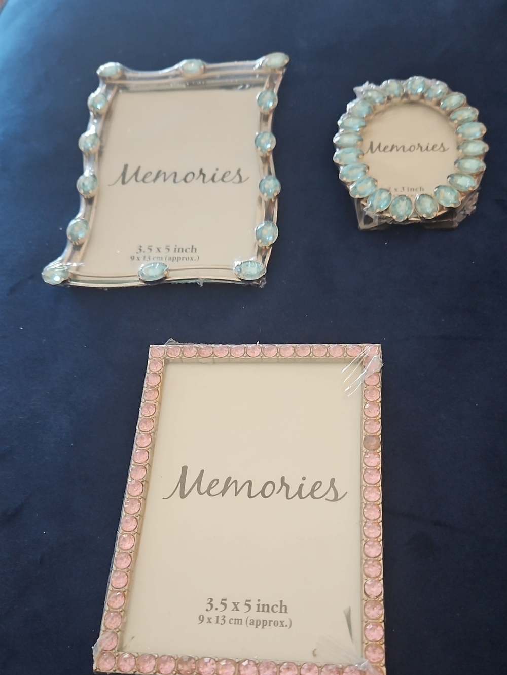 Memories Decorative Gemstone Picture Frames - Pink & Aqua (Brand: )
